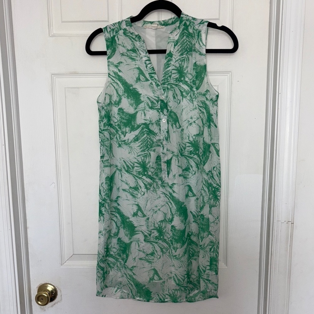Love Tree Tropical Floral Dress Green White Size S